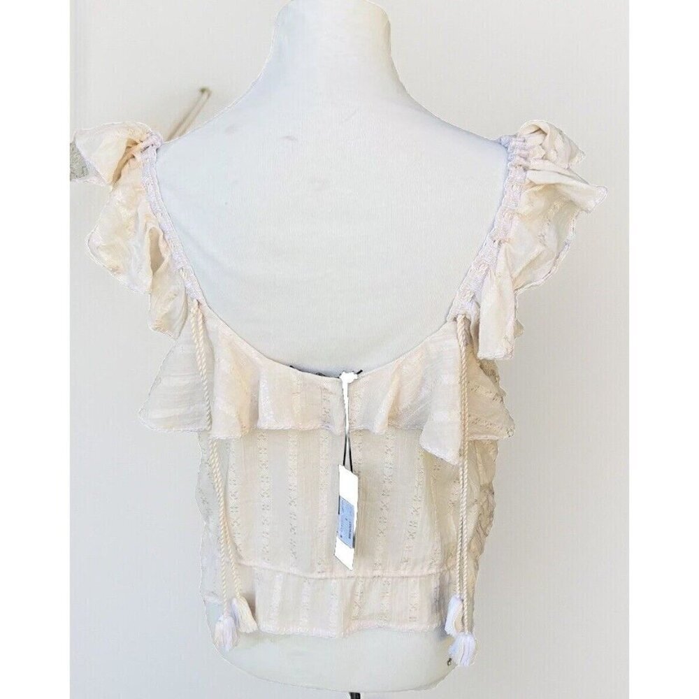 Love Sam Womens Midsummer Moments Cropped Top Size S Cream $180 NG99 - Picture 9 of 11